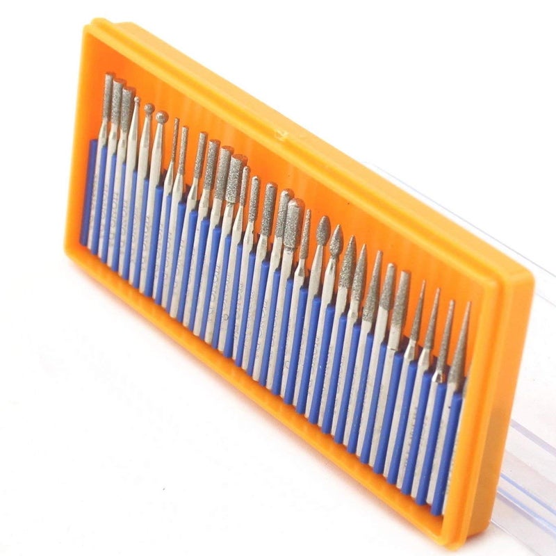 JINGLING Diamond Grinding Head Set Carving Bur Rotary Bit for Electric Nail Drill Shank 3/32" - Image 1